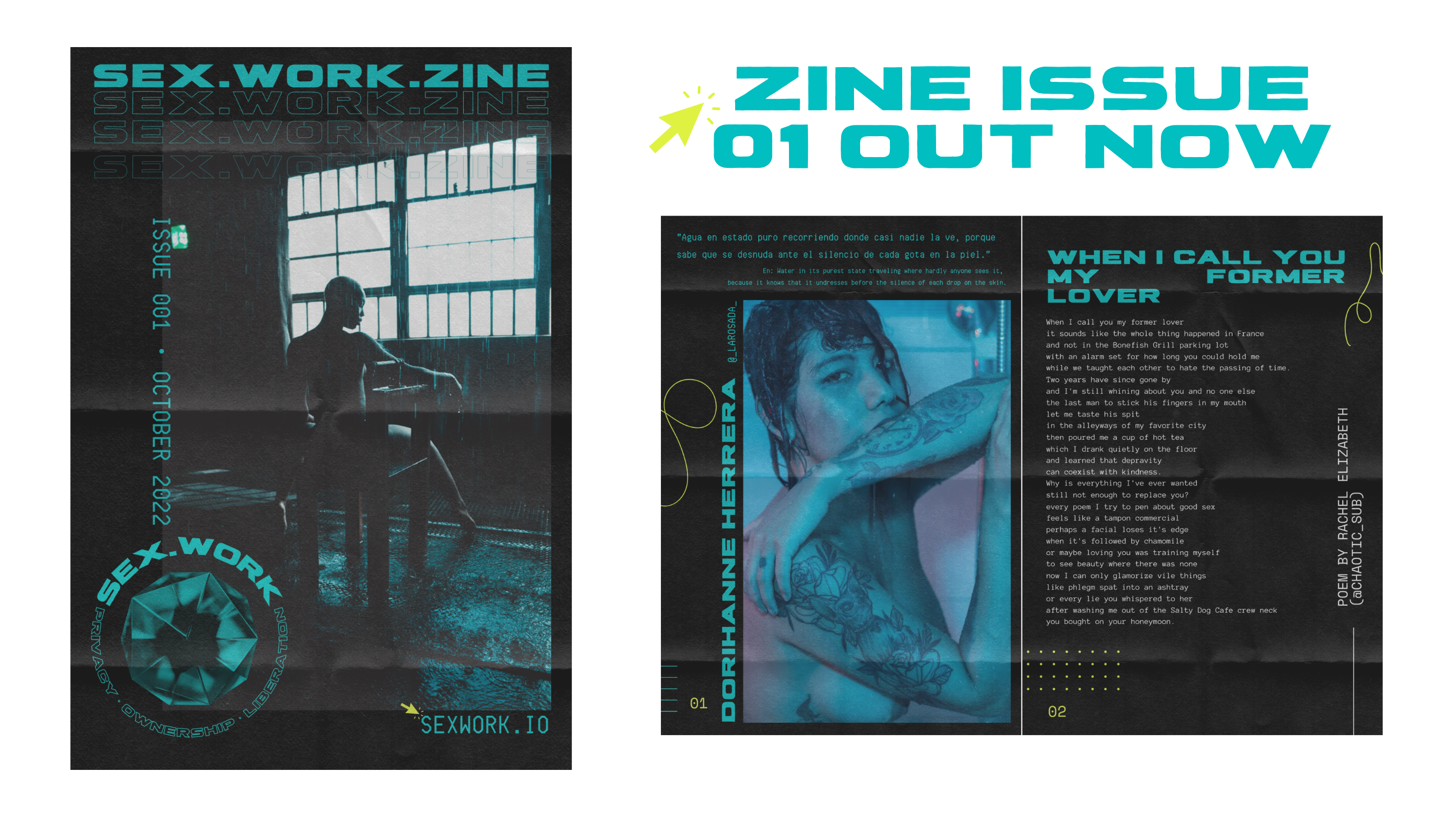 cover and spread of the first issue of the sex.work zine